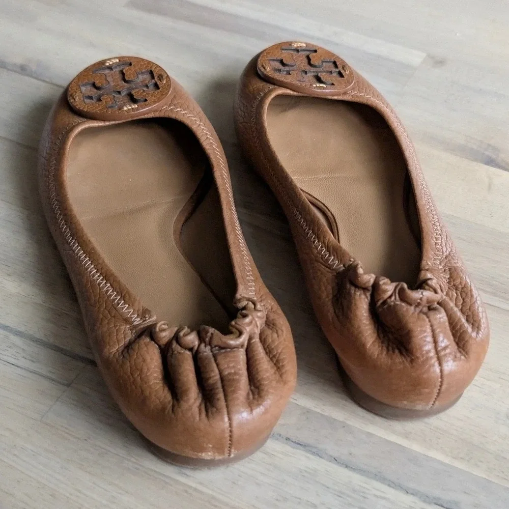 TORY BURCH Claire Leather Ballet‎ Flats Women's Size 7